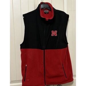 Men's XL Fleece Vest University Of Nebraska Vest Colosseum Brand Huskers Warm